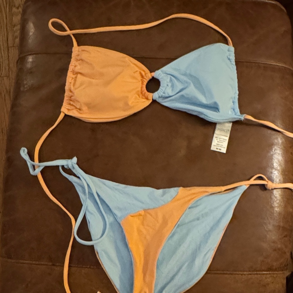 L*Space Bikini Women's Medium Two Tone Peach/ Blue